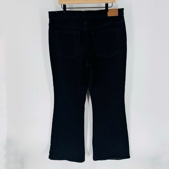 Madewell Size 32 Perfect Vintage Flare Jeans Black High Rise Stretch Denim - Picture 2 of 7